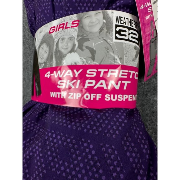 NWT 32 Degrees Girls Snow Ski Pants Size 14/16 Purple Weatherproof - Picture 3 of 6